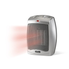 Lasko 1500W Electric Ceramic Space Heater with Adjustable Thermostat, 754200, Silver