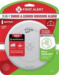 First Alert 1046795 2-in-1 Smoke and Carbon Monoxide Alarm, Alarm: Audible, Electrochemical, Photoel
