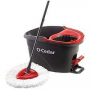 O-Cedar EasyWring Spin Mop and Bucket System, Microfiber Mop Head, Red Mop Head, Metal Handle