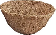 Landscapers Select T51483-3L Planter Liner, 14 in Dia, 7-1/2 in H, Round, Coconut Fiber, Brown