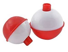 South-Bend FRW-10 Bobber Float Assortment, Pushbutton, Red/White