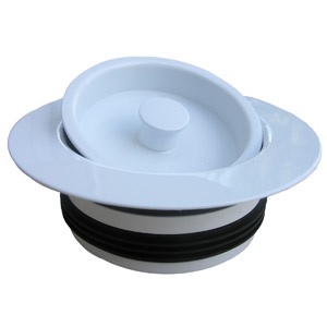 Heavy Duty, PVC Body, Universal Disposal Stopper And Flange, White Finish,To Install, Remove Old Sto