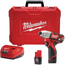 Milwaukee M12 12-volt Hex Impact Driver Kit With 1/4 Inch Chuck, Includes Two Batteries And Charger