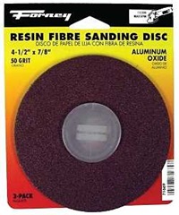 Resin Fibre Sanding Disc, Aluminum Oxide, 4-1/2 in x 7/8 in Arbor, 50 Grit