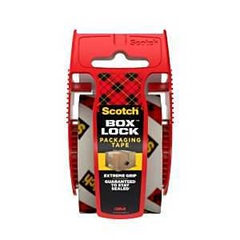 Scotch Box Lock 195-EF Packaging Tape, 22.2 yd L, 1.88 in W, Polypropylene Backing, Clear