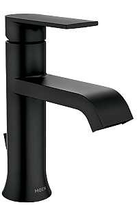 Moen Genta Series 84760BL Bathroom Faucet, 1.2 gpm, 1-Handle, Metal, Matte Black, 4 in Faucet Center