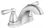 Moen Banbury 84942 Series Centerset Bathroom Faucet, Low Arc Spout, Chrome, 6-1/2 in Plate Size, 4-1