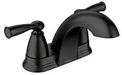 Moen Banbury Series 84942BL Bathroom Faucet, 1.2 gpm, 2-Handle, 3-Faucet Hole, Metal, Matte Black
