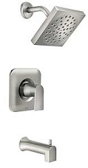 Moen 82760SRN Tub and Shower Faucet, 1.75 gpm Showerhead, Diverter Tub Spout, 1-Handle, Brushed Nick
