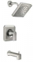 Moen 82760SRN Tub and Shower Faucet, 1.75 gpm Showerhead, Diverter Tub Spout, 1-Handle, Brushed Nick