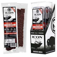 Icon Meats Elk Jerky Steak, Strip, Original, 2 oz