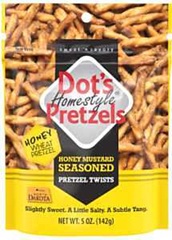 Dot's Homestyle Pretzels Pretzel Snacks, Twists, Honey Mustard, 5 oz Bag