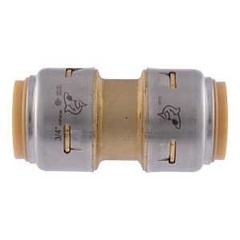 SharkBite Max UR016A Pipe Coupling, 3/4 x 3/4 in, DZR Brass, 250 psi Pressure