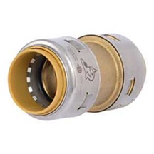 SharkBite Max UR020A Push-to-Connect Coupling, 1 in, Brass/Stainless Steel, 400 psi Pressure