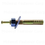 3/4" x 5" Zinc Plated Steel Blue Hammer Drive Anchors with Nuts and Washers