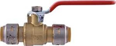 SharkBite Max UR22222A Push Ball Valve, 1/2 in Connection, Push to Connect, 250 psi Pressure, Brass 