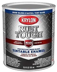 Krylon Rust Tough K09725008 Enamel Paint, Gloss Sheen, Pastel, 1 qt, 400 sq-ft/gal Coverage Area