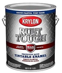 Krylon Rust Tough K09749008 Enamel Paint, Satin Sheen, Pastel Tint, 1 gal, 400 sq-ft/gal Coverage Ar