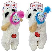 Multipet MP48706 Dog Toy, 10-1/2 in, Birthday Lamb Chop with Birthday Hat Dog Toy , Happy Birthday, 