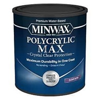 Minwax Polycrylic 611115555 Interior Wood Stain, Satin, Clear, Liquid, 1 qt