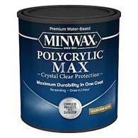 Minwax Polycrylic 622225555 Interior Wood Stain, Semi-Gloss, Clear, Liquid, 1 qt