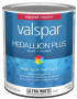 Valspar Medallion Plus 2200 028.0022002.005 Latex Paint, Acrylic Base, Eggshell Sheen, Ultra White B