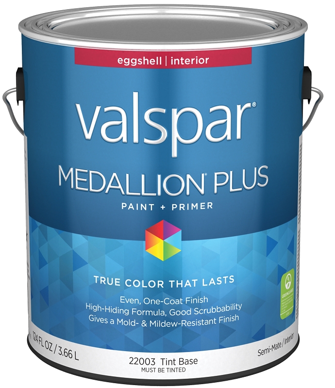 Valspar Medallion Plus 2200 028.0022003.007 Latex Paint, Acrylic Base, Eggshell Sheen, Tint Base, 1 