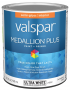 Valspar Medallion Plus 2700 028.0024002.005 Latex Paint, Acrylic Base, Semi-Gloss Sheen, Ultra White