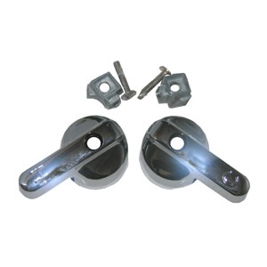 Small, Universal, Chrome, Lever Handles, With Universal Set Screw Adapters, One Pair