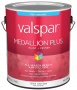 Valspar Medallion Plus 2500 028.0025004.007 Latex Paint, Acrylic Base, Flat Sheen, Clear Base, 1 gal