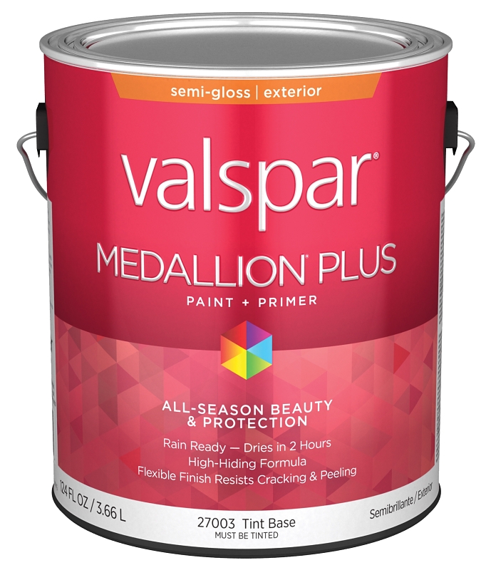 Valspar Medallion Plus 2600 028.0027003.007 Latex Paint, Acrylic Base, Semi-Gloss Sheen, Tint Base, 
