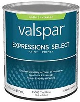 Valspar Expressions Select 4500 028.0045003.005 Latex Paint, Acrylic Base, Satin Sheen, Tint Base, 1