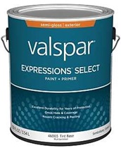 Valspar Expressions Select 4600 028.0046003.007 Latex Paint, Acrylic Base, Semi-Gloss Sheen, Tint Ba