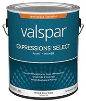 Valspar Expressions Select 4600 028.0046004.007 Latex Paint, Acrylic Base, Semi-Gloss Sheen, Clear B