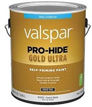 Valspar Pro-Hide Gold Ultra 6100 028.0061002.007 Latex Paint, Acrylic Base, Flat Sheen, Pastel Base,