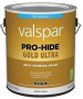 Valspar Pro-Hide Gold Ultra 6100 028.0061005.007 Latex Paint, Acrylic Base, Flat, Black, 1 gal, Plas
