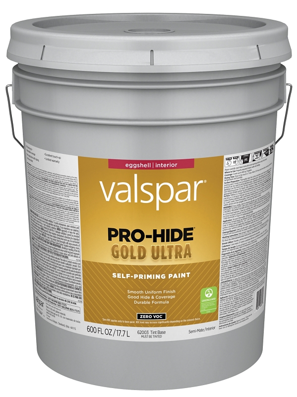 Valspar Pro-Hide Gold Ultra 6200 028.0062003.008 Latex Paint, Acrylic Base, Eggshell Sheen, Tint Whi