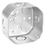 Southwire 54171-S-UPC Octagon Box, 4 in OAW, 2-1/8 in OAD, 9-Knockout, Steel Housing Material, Silve
