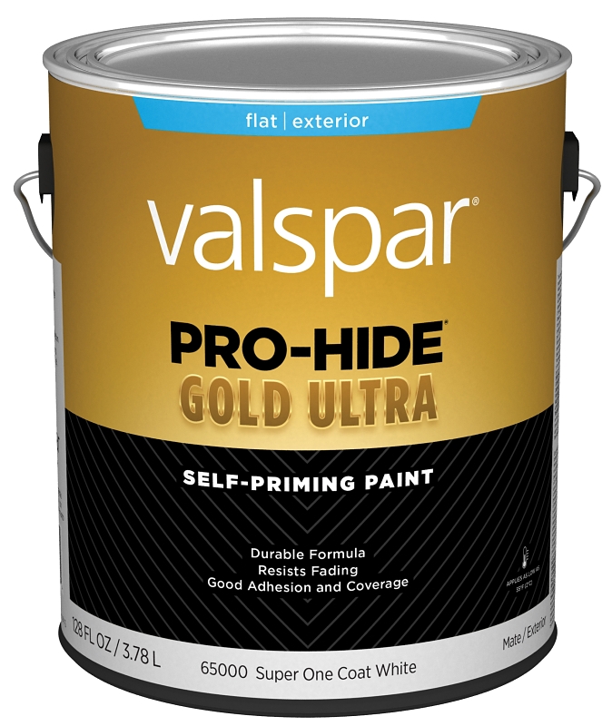 Valspar Pro-Hide Gold Ultra 6500 028.0065000.007 Latex Paint, Acrylic Base, Flat Sheen, Super One Co