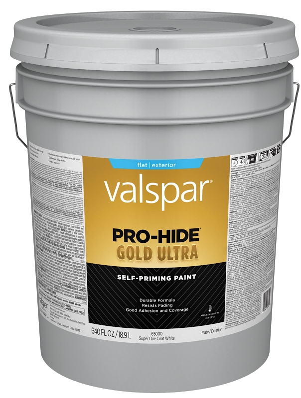 Valspar Pro-Hide Gold Ultra 6500 028.0065000.008 Latex Paint, Acrylic Base, Flat Sheen, Super One Co