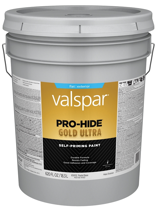 Valspar Pro-Hide Gold Ultra 6500 028.0065002.008 Latex Paint, Acrylic Base, Flat Sheen, Pastel Base,