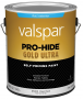 Valspar Pro-Hide Gold Ultra 6500 028.0065003.007 Latex Paint, Acrylic Base, Flat Sheen, Clear Base, 