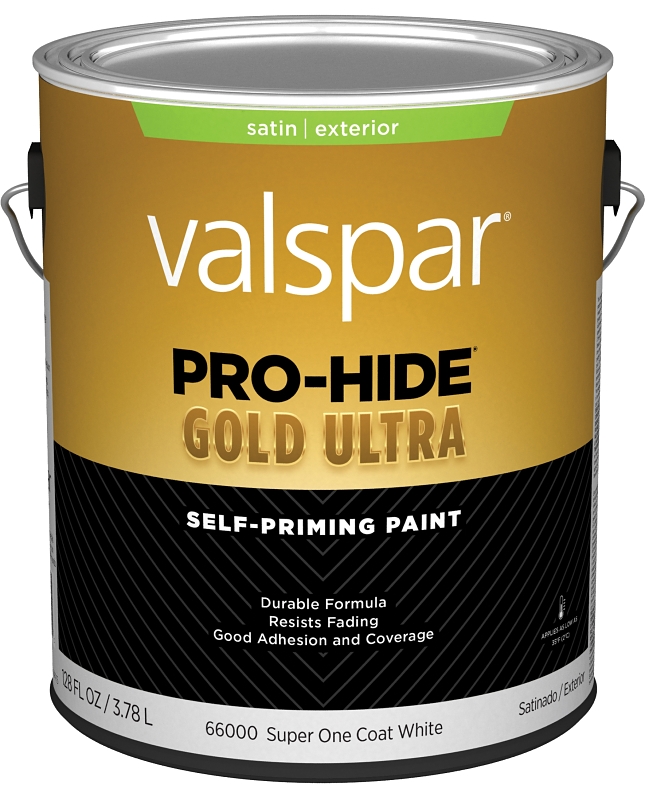 Valspar Pro-Hide Gold Ultra 6600 028.0066000.007 Latex Paint, Acrylic Base, Satin Sheen, Super One C