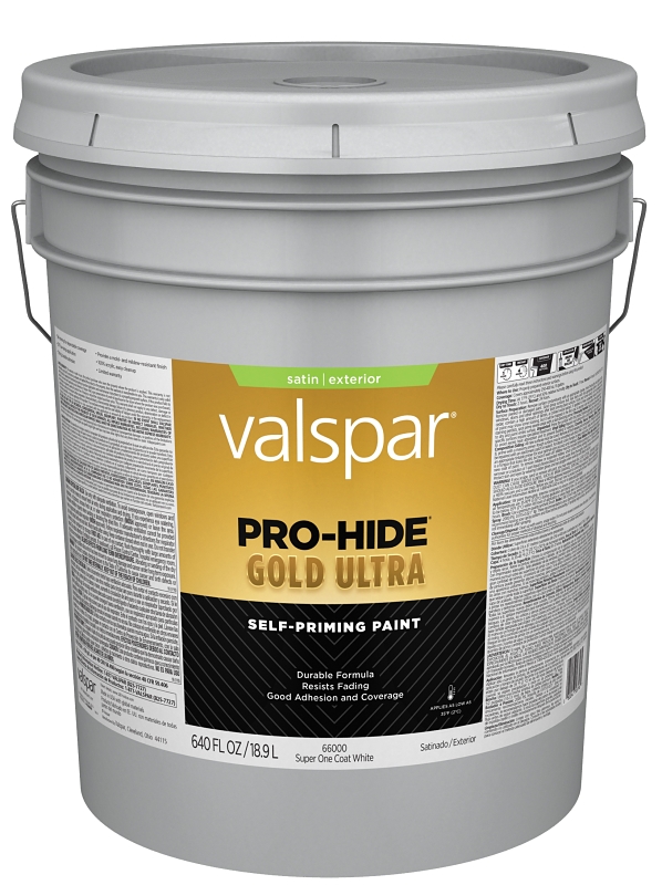 Valspar Pro-Hide Gold Ultra 6600 028.0066000.008 Latex Paint, Acrylic Base, Satin Sheen, Super One C