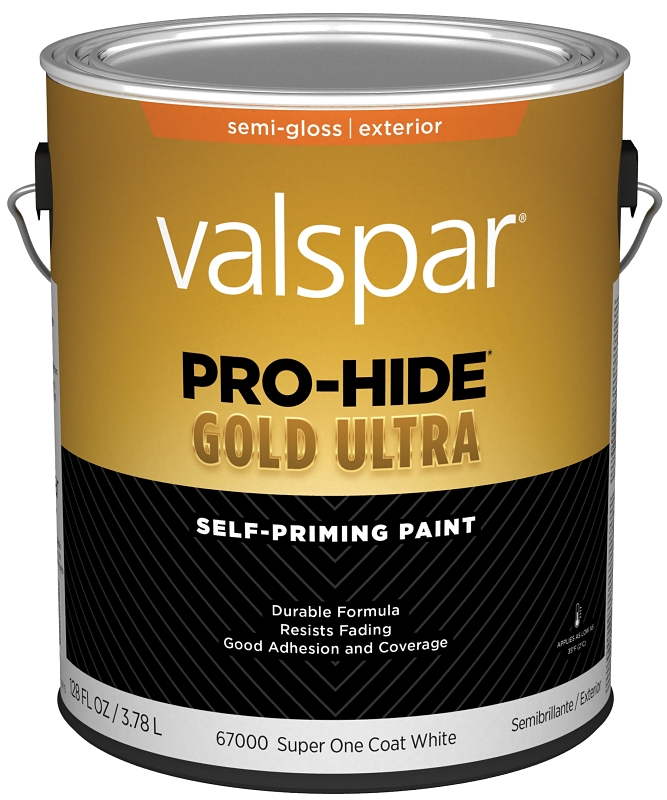 Valspar Pro-Hide Gold Ultra 6700 Series 028.0067000.007 Latex Paint, Acrylic, Super One Coat White, 