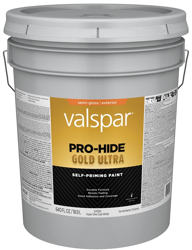 Valspar Pro-Hide Gold Ultra 6700 Series 028.0067000.008 Latex Paint, Acrylic, Super One Coat White, 
