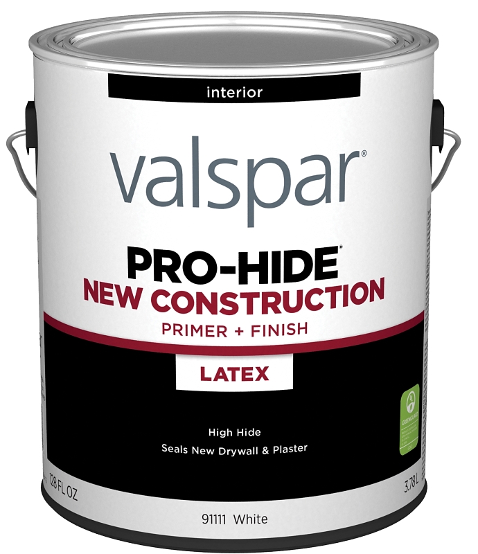 Valspar PRO-HIDE 91111 Series 028.0091111.007 Interior New Construction Primer, White, 1 gal, Metal 