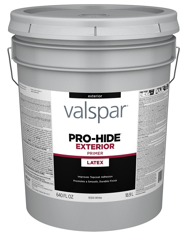 Valspar PRO-HIDE 91314 Series 028.0091314.008 Exterior Primer, White, 5 gal, Pail