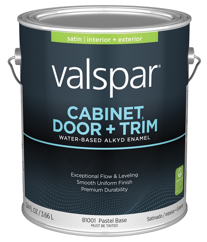 Valspar 8100 028.0081001.007 Cabinet, Door and Trim Paint Enamel, Water Base, Satin Sheen, Pastel Ba