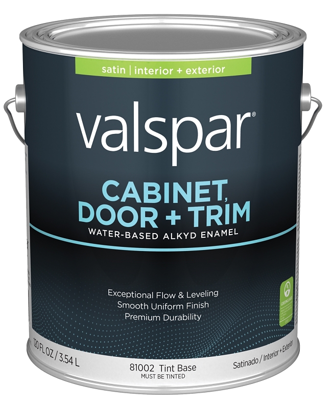Valspar 8100 028.0081002.007 Cabinet, Door and Trim Paint Enamel, Water Base, Satin Sheen, Tint Base